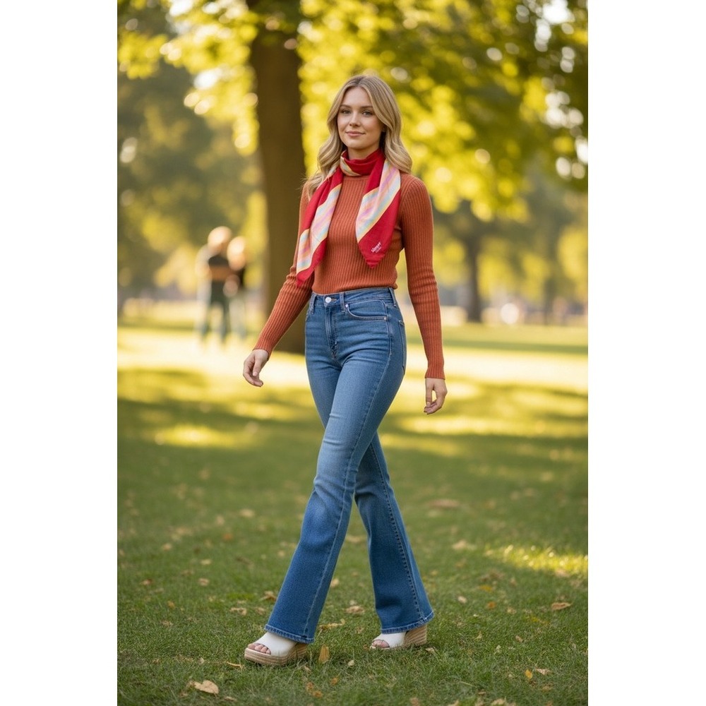 Vintage Newport Striped Square Scarf Womens‎ advertising Logo 26x26 tobacciana